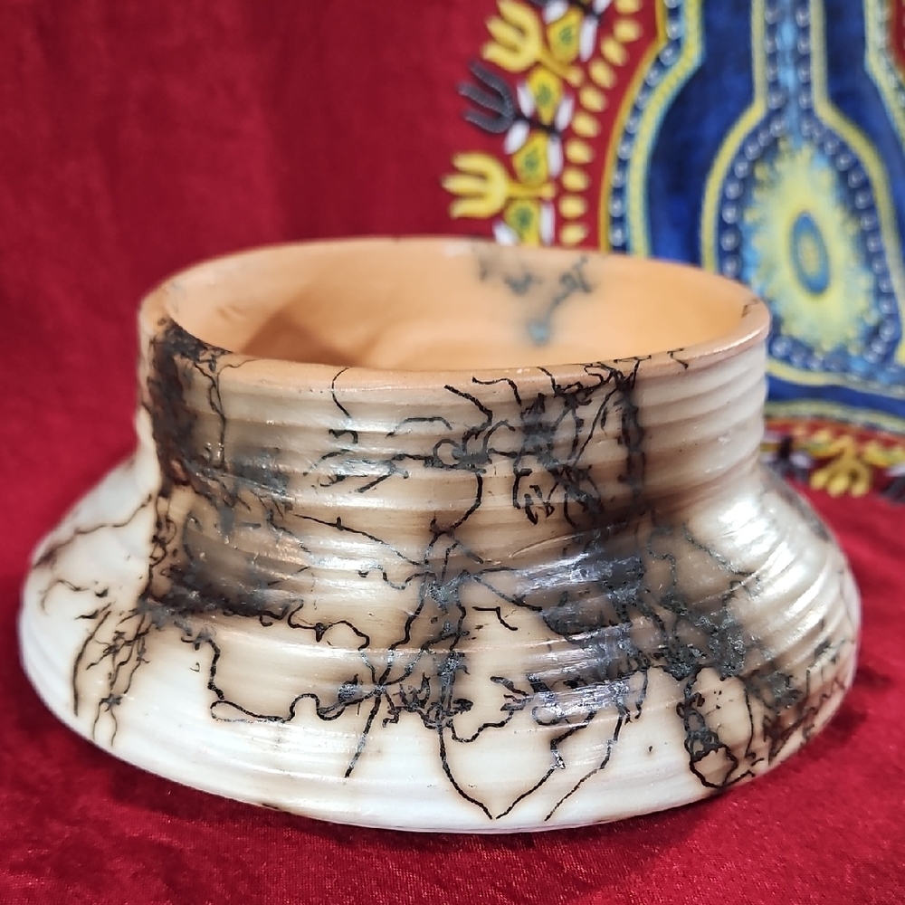 Vtg Southwestern Handcrafted Horsehair Raku Pottery Vase - Artist Signed